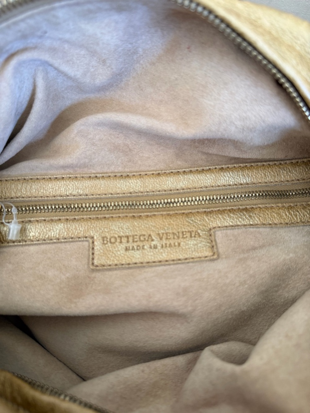 Bottega Veneta Metallic Gold Leather 
Intrecciato Hobo Woven Handbag Purse Bag - Picture 8 of 17